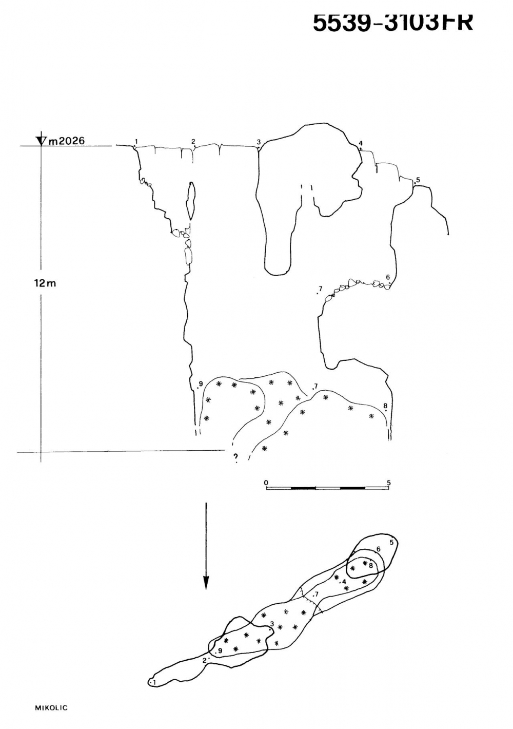 Pozzo doppio 2° a W di quota 2057 di Pala Celar