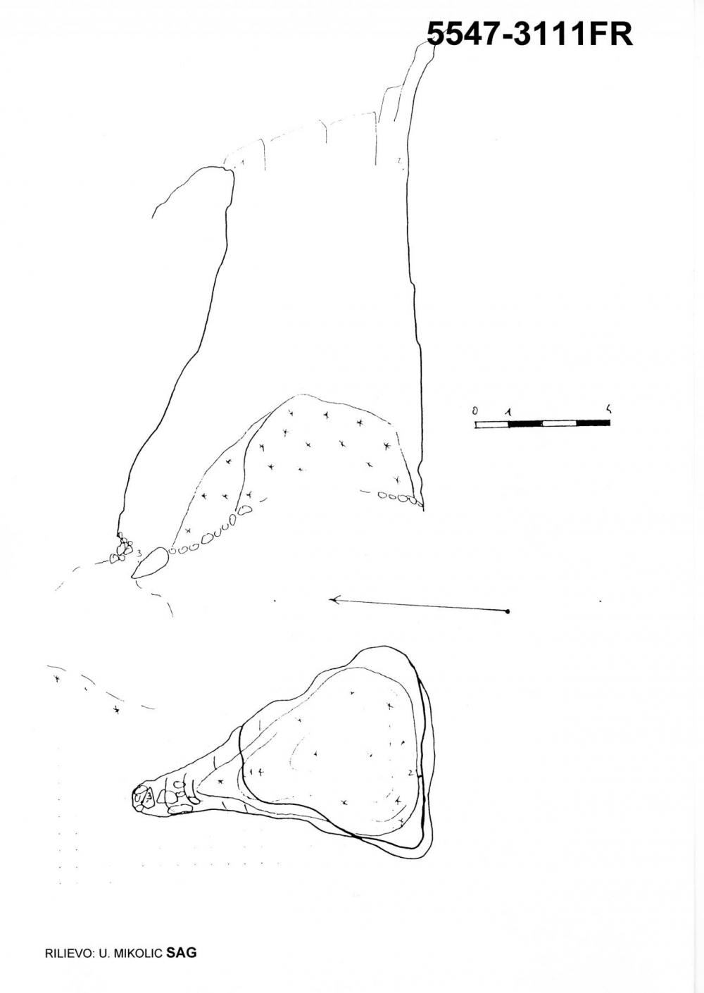 Voragine a N di quota 2011 di Pala Celar
