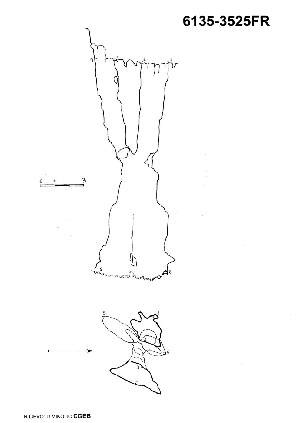 Pozzo doppio presso quota 2074 a S del Monte Sart