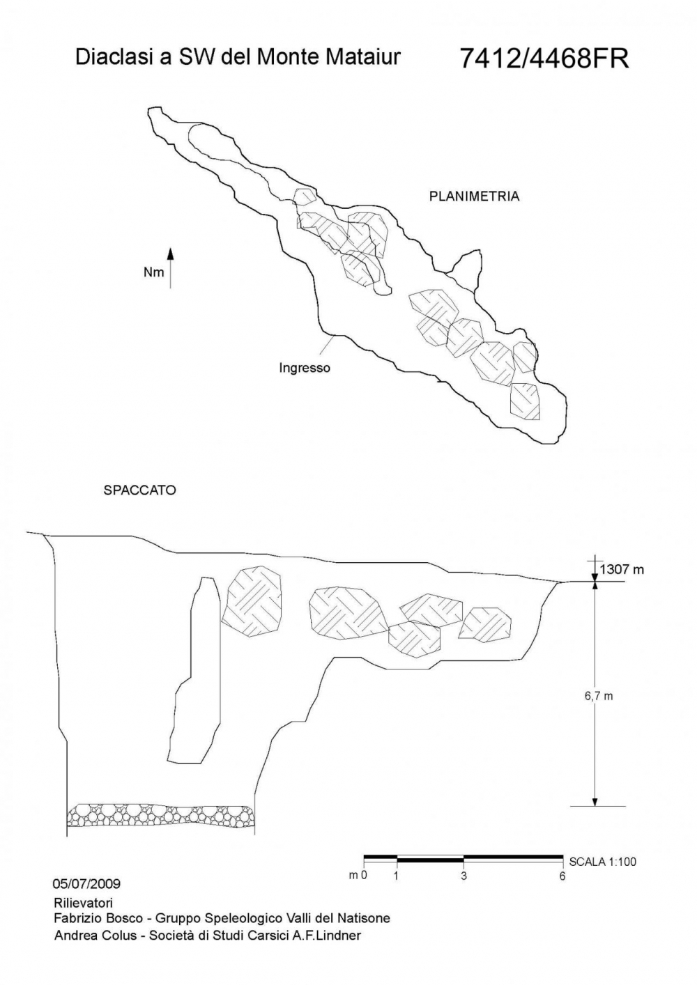 Diaclasi a SW del Monte Matajur