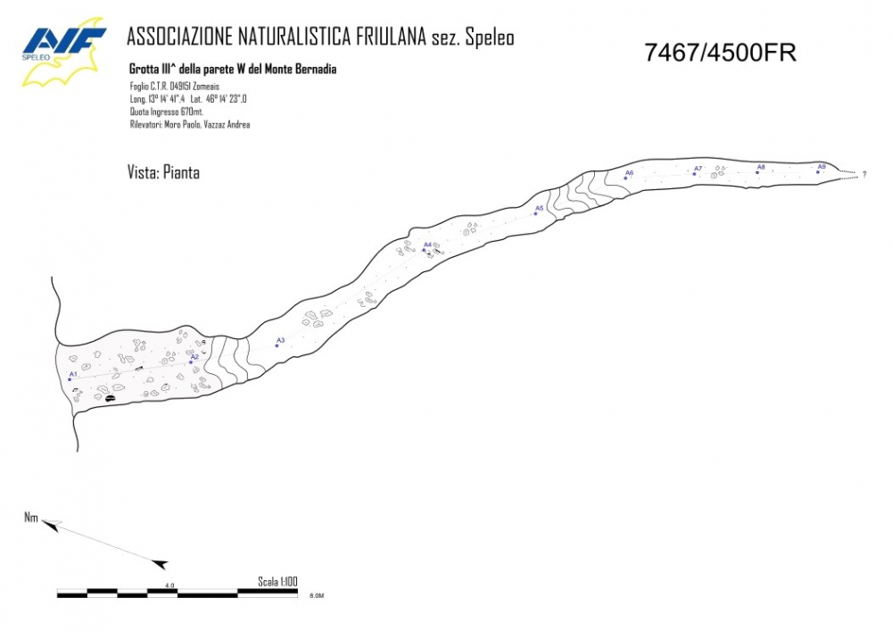 Grotta 3 della parete W del Monte Bernadia